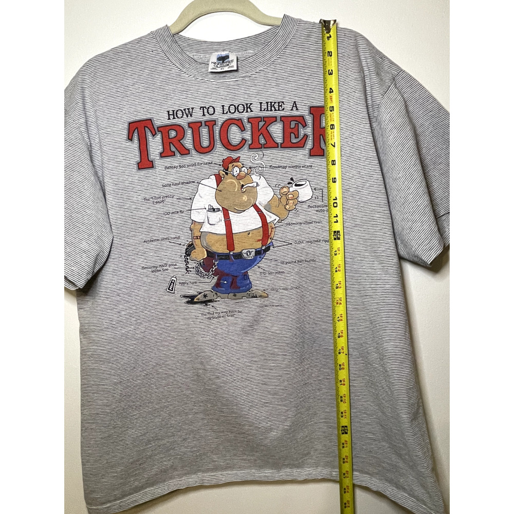 Grey & White Single-Stitch 1993 Vintage "How to Look Like a Trucker" Tee Size XL - Picture 7 of 13